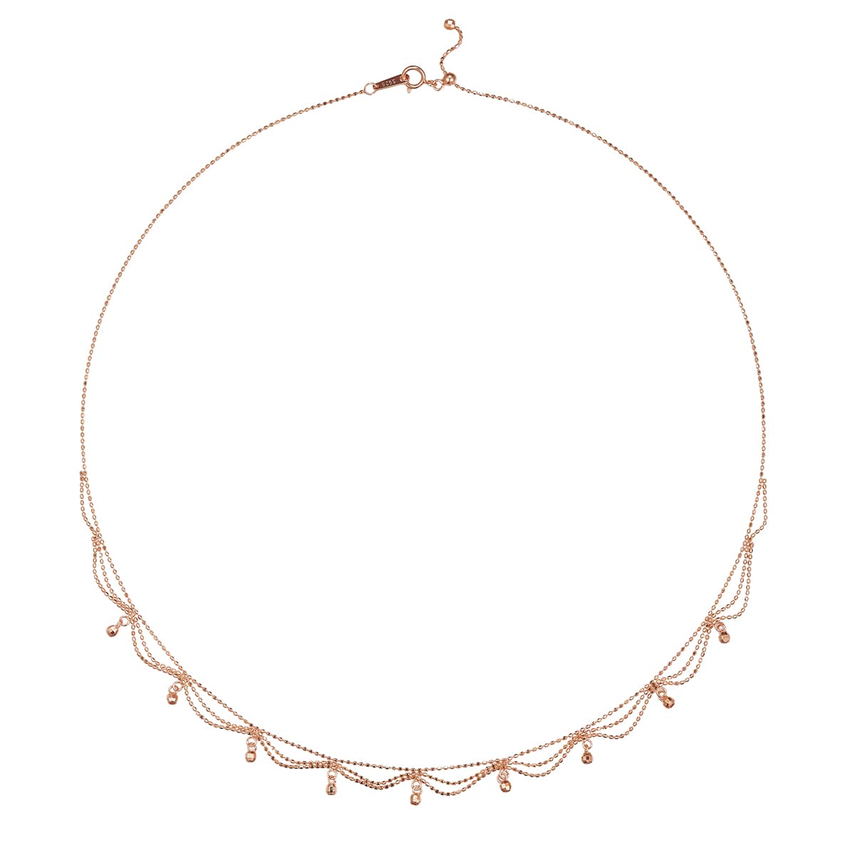 Collier Superposé Perles Argent 925 Ajustable 45cm Coffret