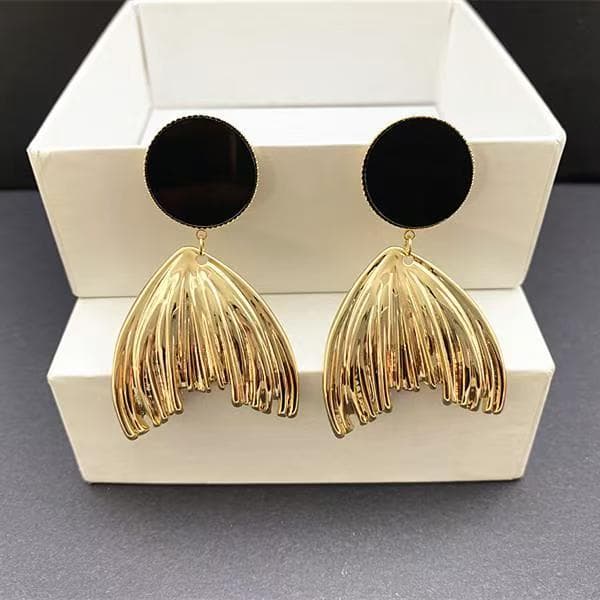 Boucles d'oreilles Queue de Poisson Chic, Pendantes Audacieuses Métal Luxe