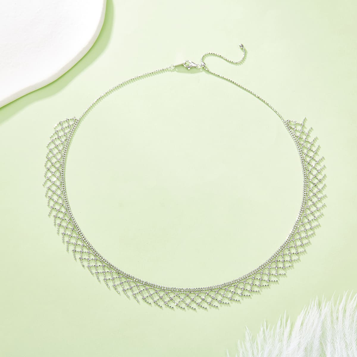 Collier Frange Maille Argent 925 Plaqué Platine - Coffret 3 Couleurs