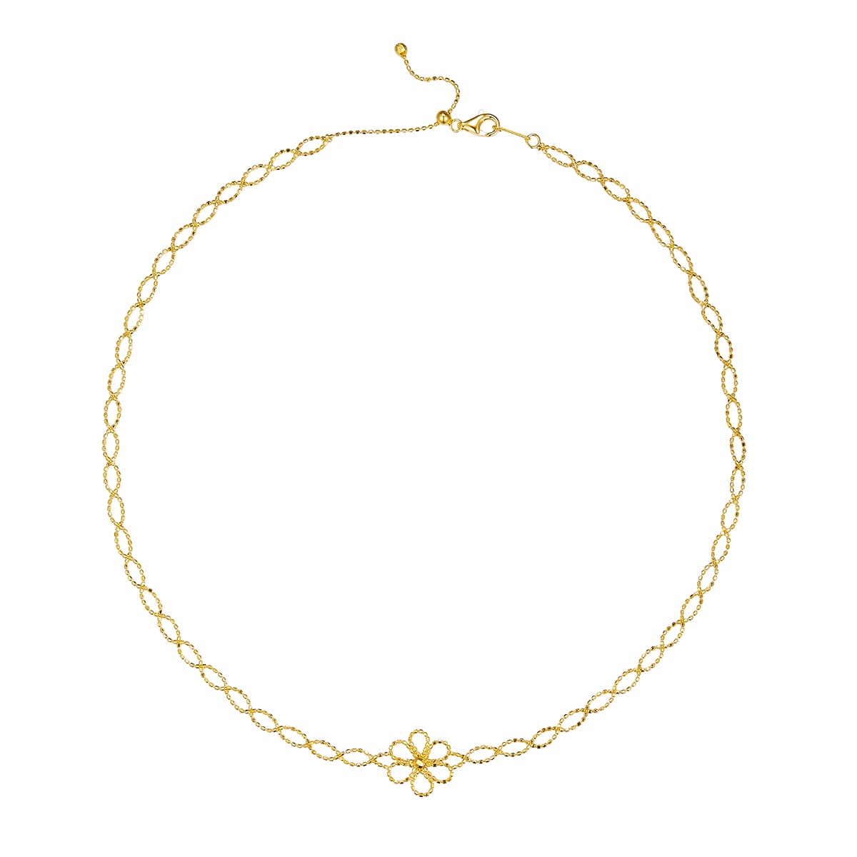 Collier Femme S925 Fleur Ajourée - Ajustable, 3 Couleurs, Coffret Cadeau