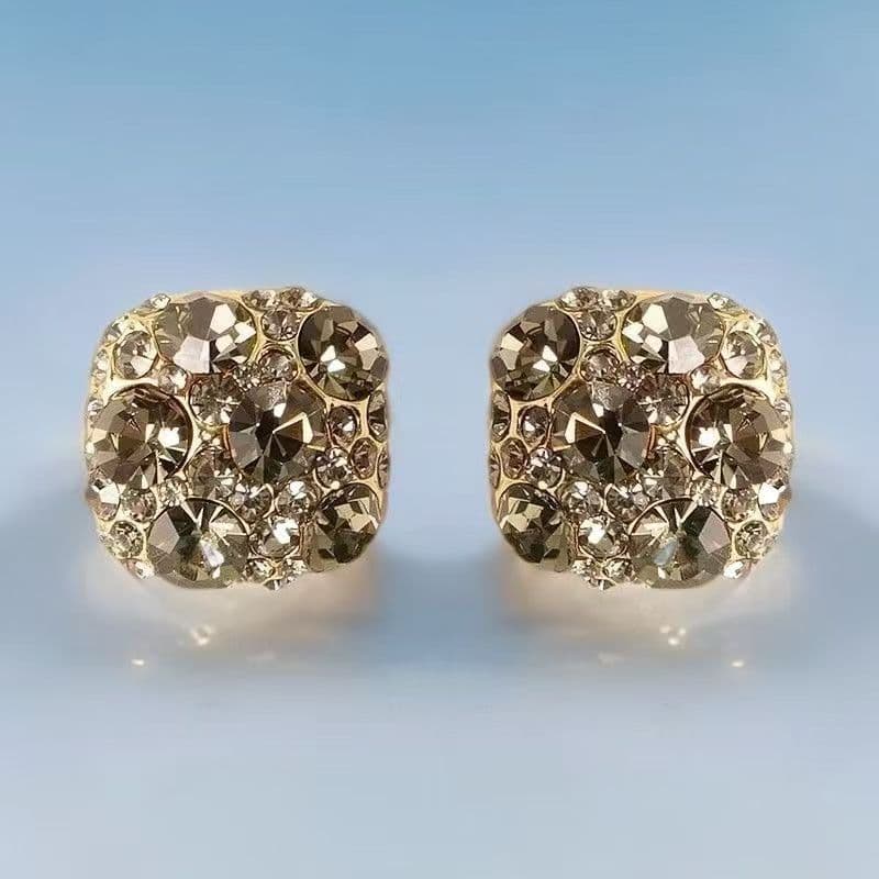Boucles d'oreilles carrées argent pur S999 doré, luxe & raffinement femme