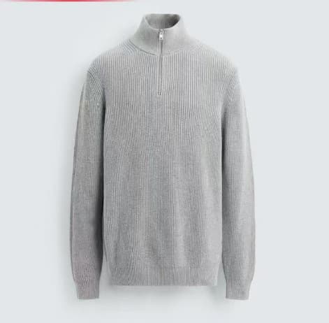 Pull homme tendance col mi-monté en maille coton