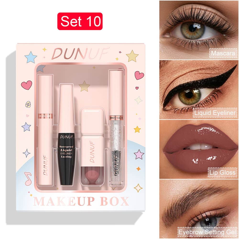 Mascara Liquid Eyeliner Lip Gloss Makeup Set