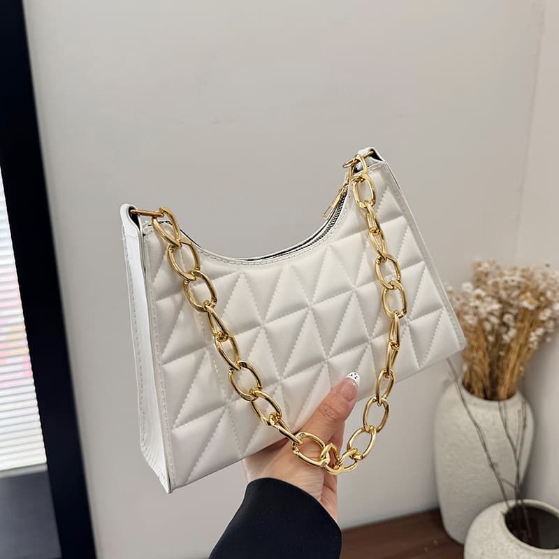 Versatile Korean-style Quilted Color-block Crossbody Underarm Bag