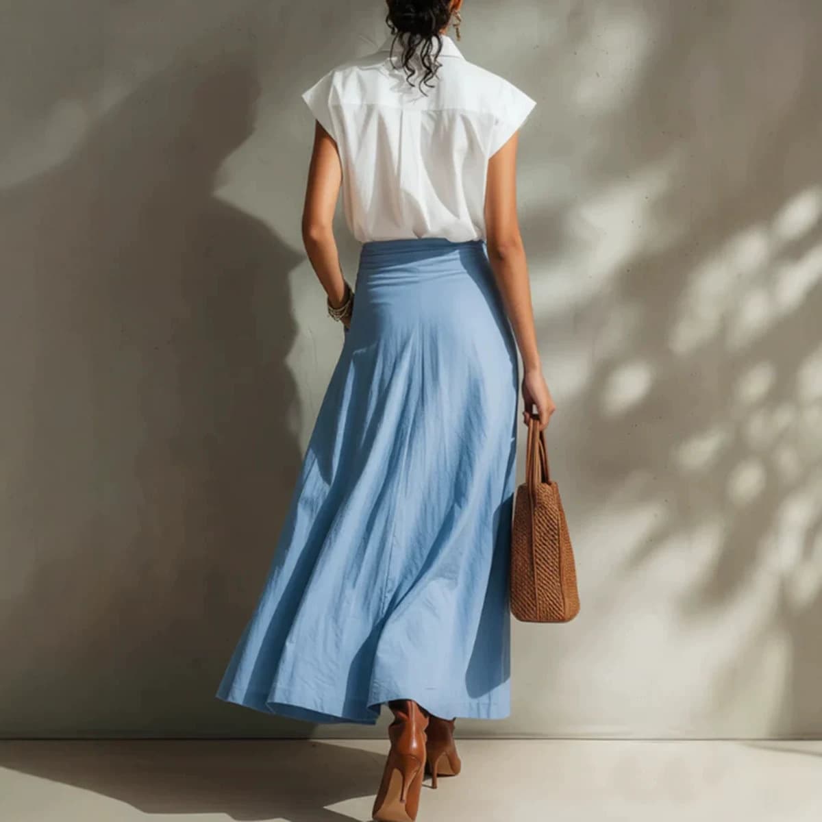 Ensemble 2 pièces : Chemise col polo & jupe