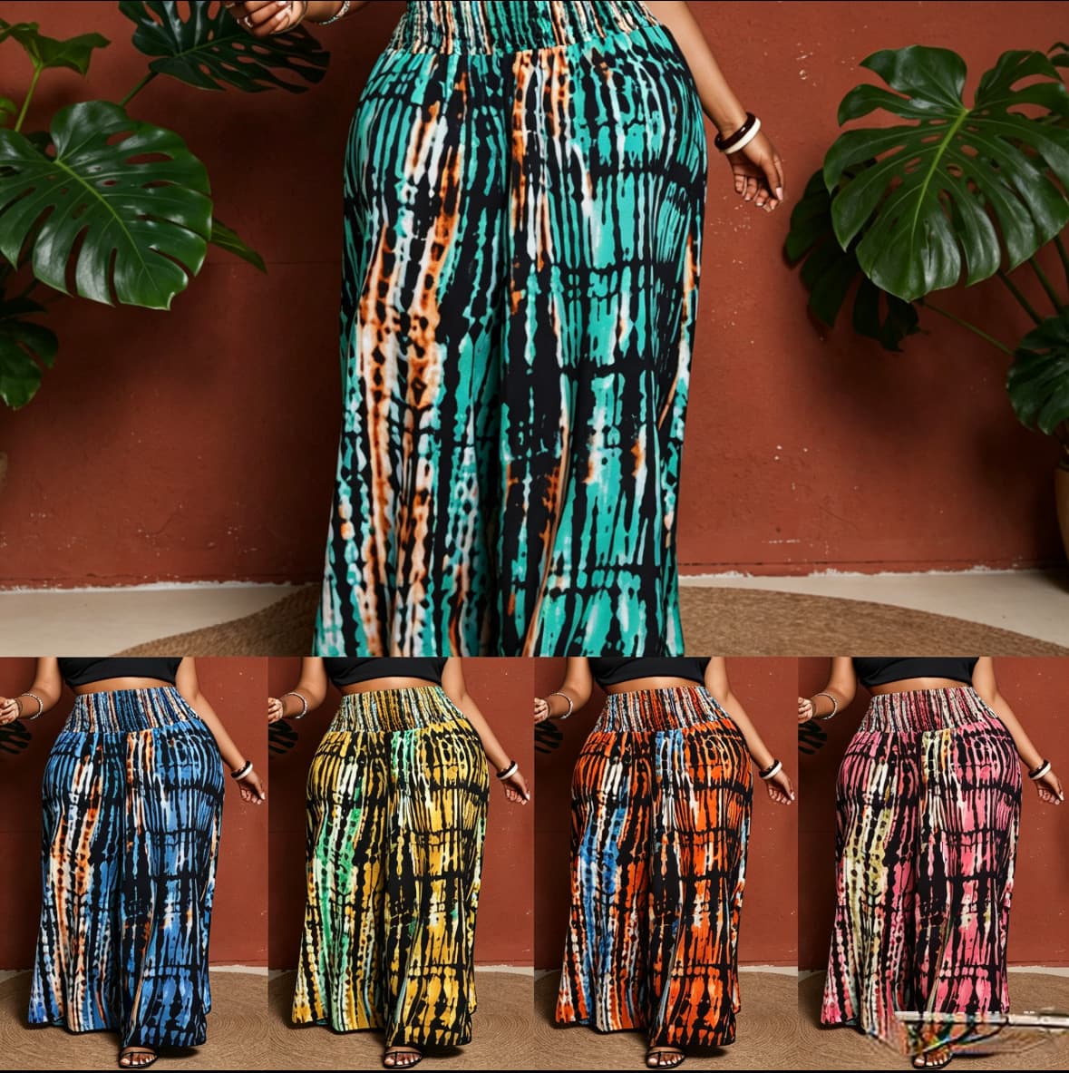 Pantalon Tendance Imprimé Grande Taille Look Extérieur À Ceinture