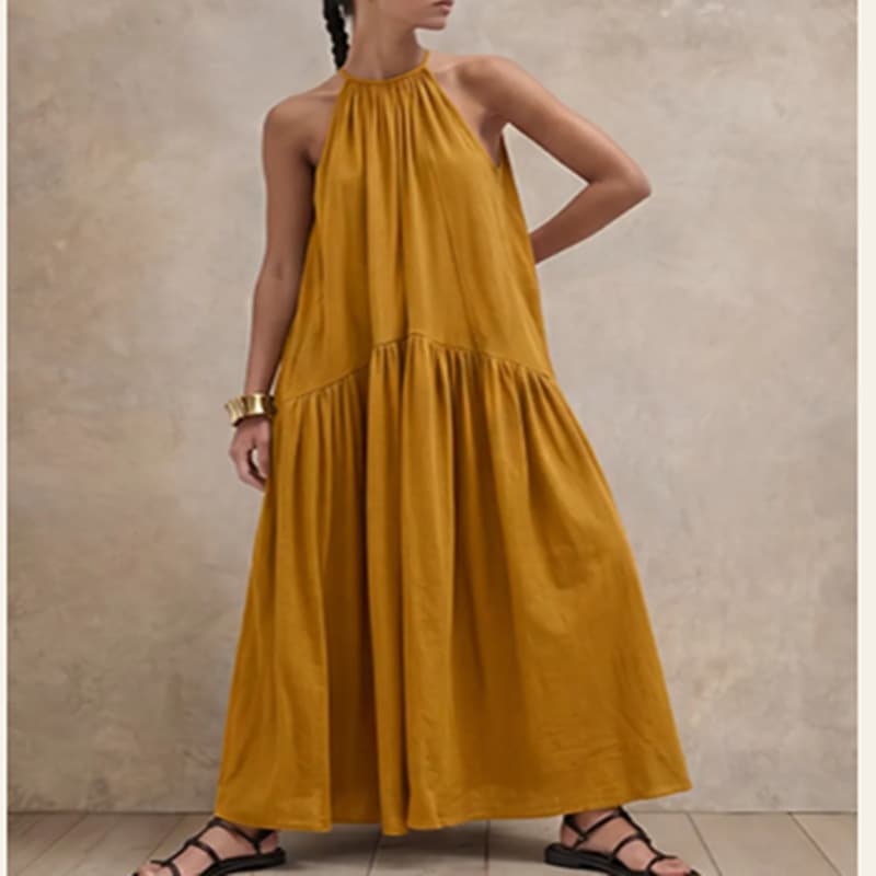 Robe licou sans manches en cotoline