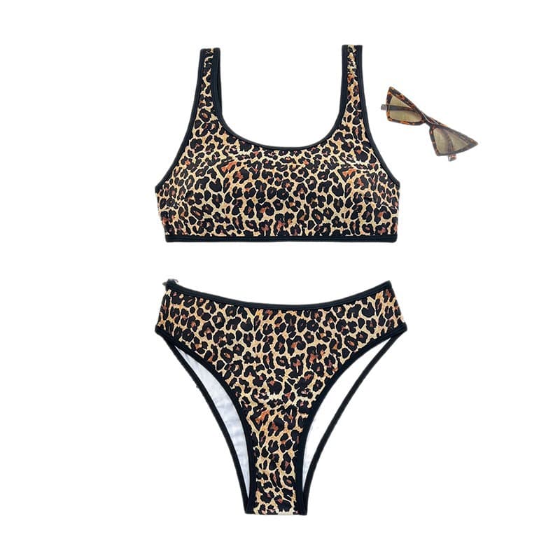 Bikini 2 Pièces Imprimé Léopard Sexy Femme