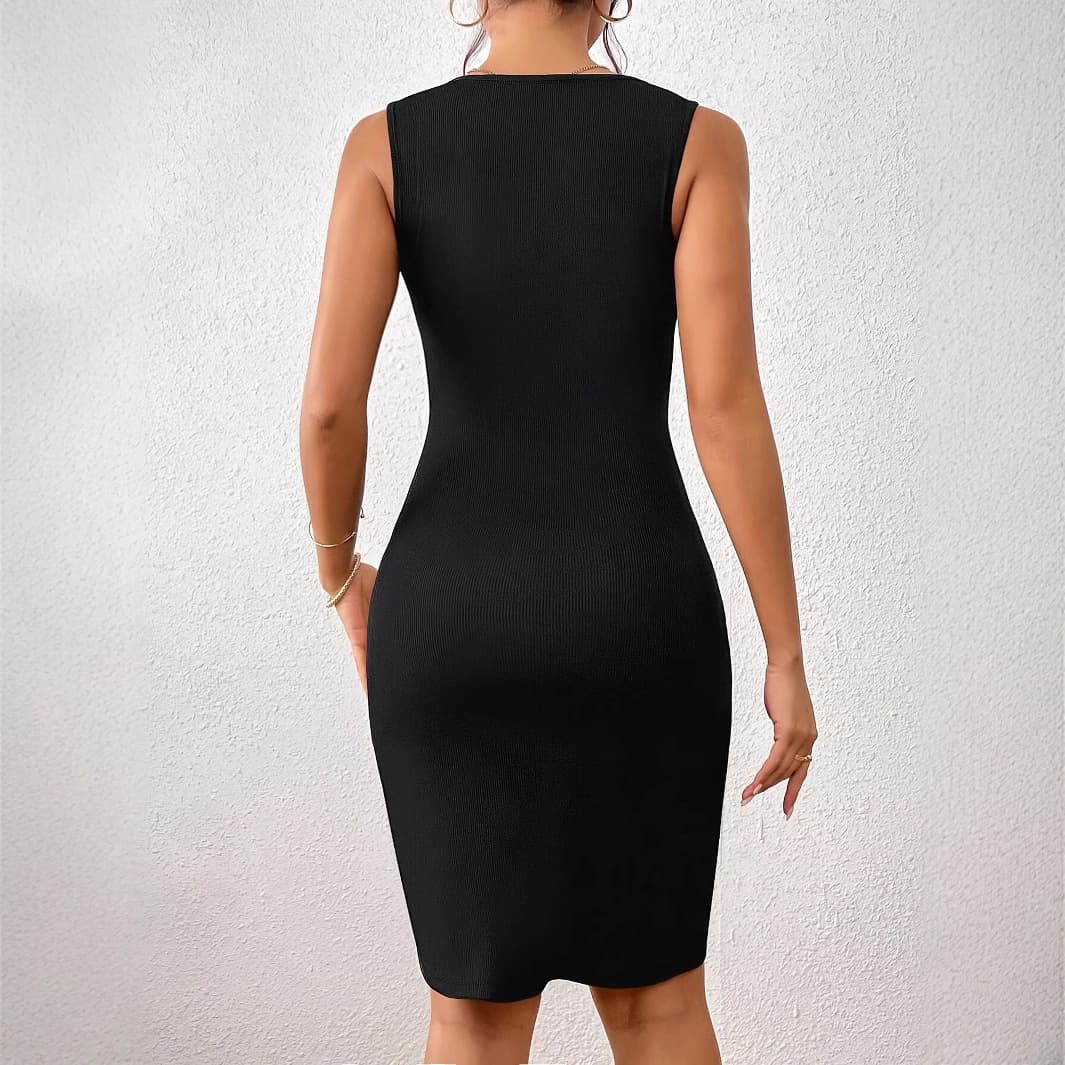 Robe Femme Patchwork Asymétrique à Contraste