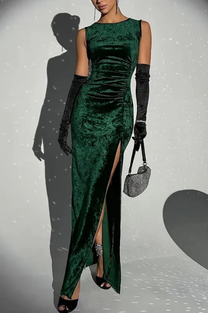 Robe de Soirée Longue en Velours