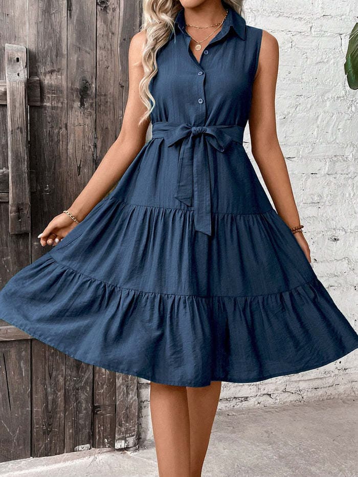 Robe Chemise Femme Tendance Uni