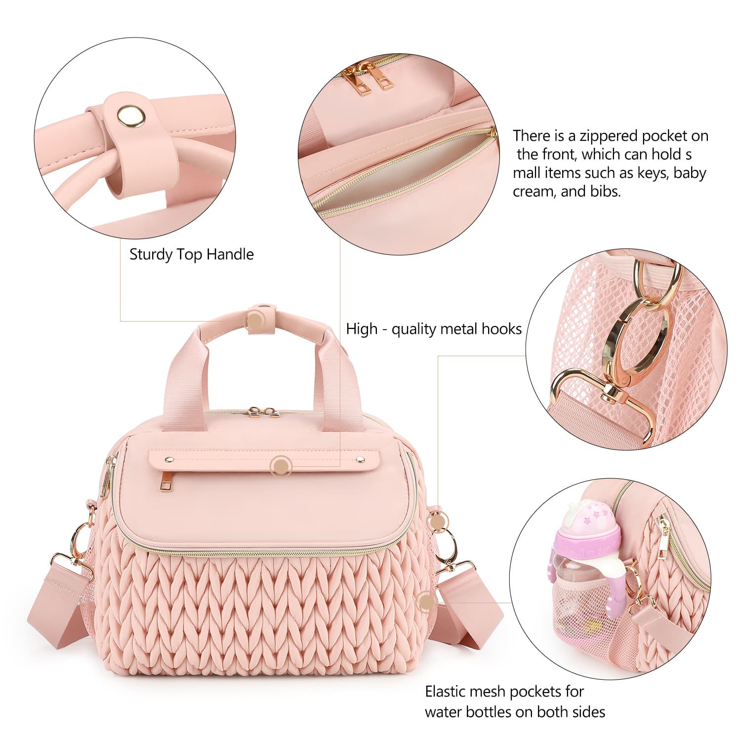 New Woven Mommy Bag Multi-functional Insulated Bag