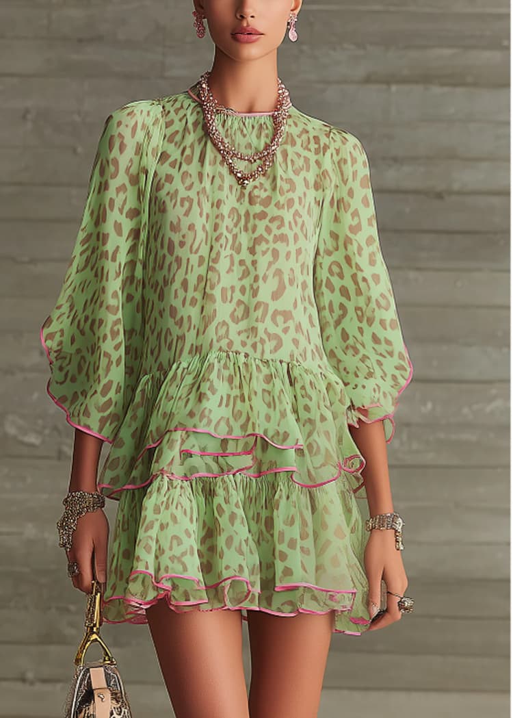 Robe Resort fluide en chiffon imprimé
