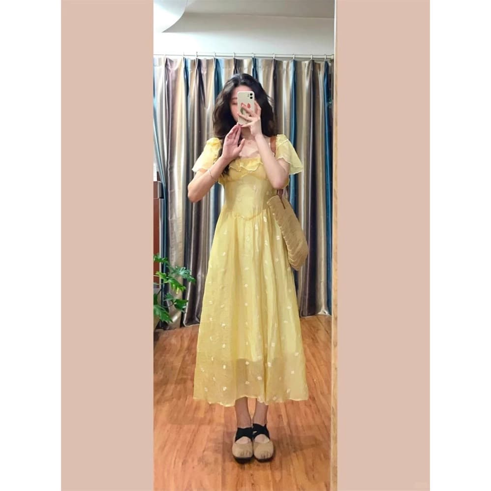Robe femme bustier fleurie style français