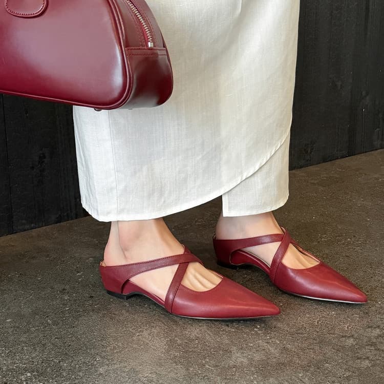 Mules compensées bout pointu pour femme