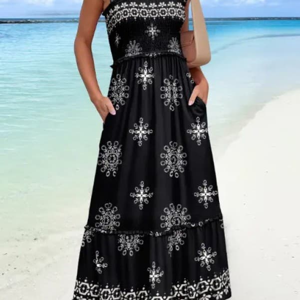 Robe d'été bustier imprimée style vacances