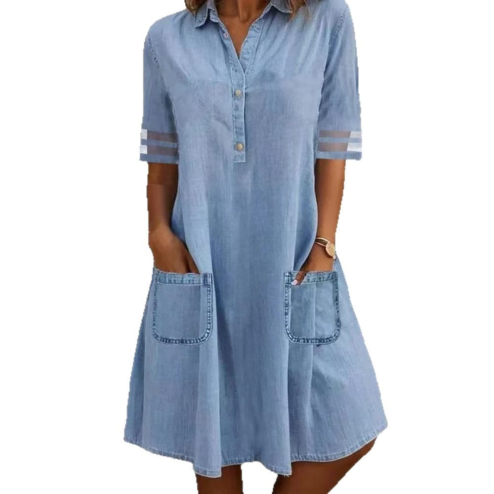 Robe Chemise Femme en Jean Casual