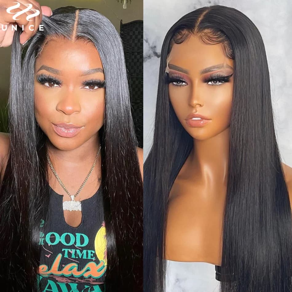 UNice Ultra-Thin 5x5 HD Lace Wigs Bone Straight Human Hair Wigs 180% Density Glueless Wig Clearance On Sale
