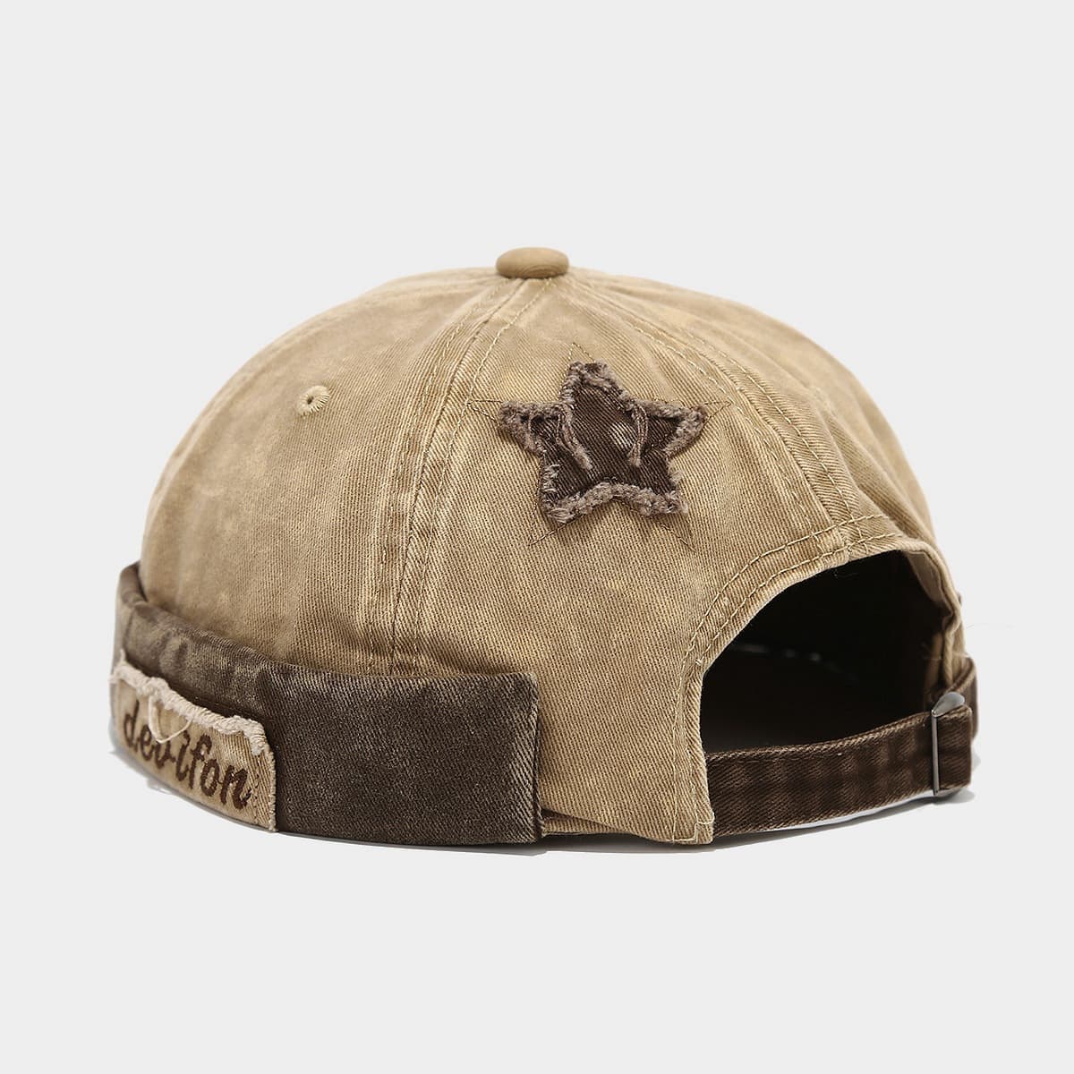Chapeau Vintage Mixte Effiloché - Patch Étoile 5 Branches
