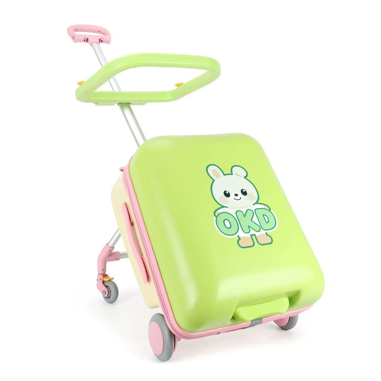 20 Inch Detachable Suitcase, Children's Suitcase, Cycling Luggage, Handcart Luggage, TSA Lock, Universal Wheel Multifunctional Lockable Rolling Suitcase, With USB Port, Suitable For Travel