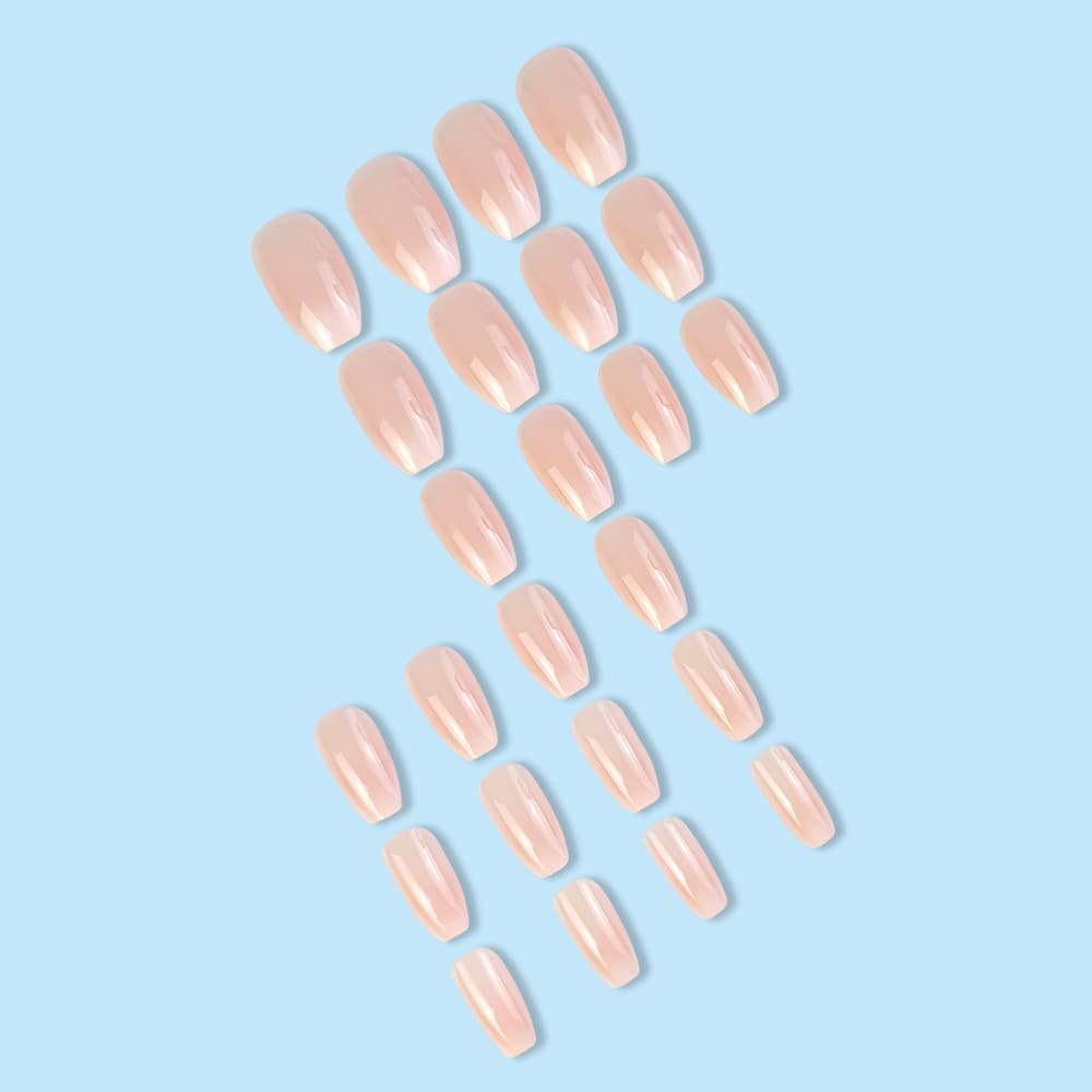 24-piece Long Coffin-shaped Y2K Girl Nail Polish With Gradient Effect Set.Press The Nails,including 1 Tube Of Gel Polish And 1 Nail File.Suitable For Parties And Dances Or Daily Wear.