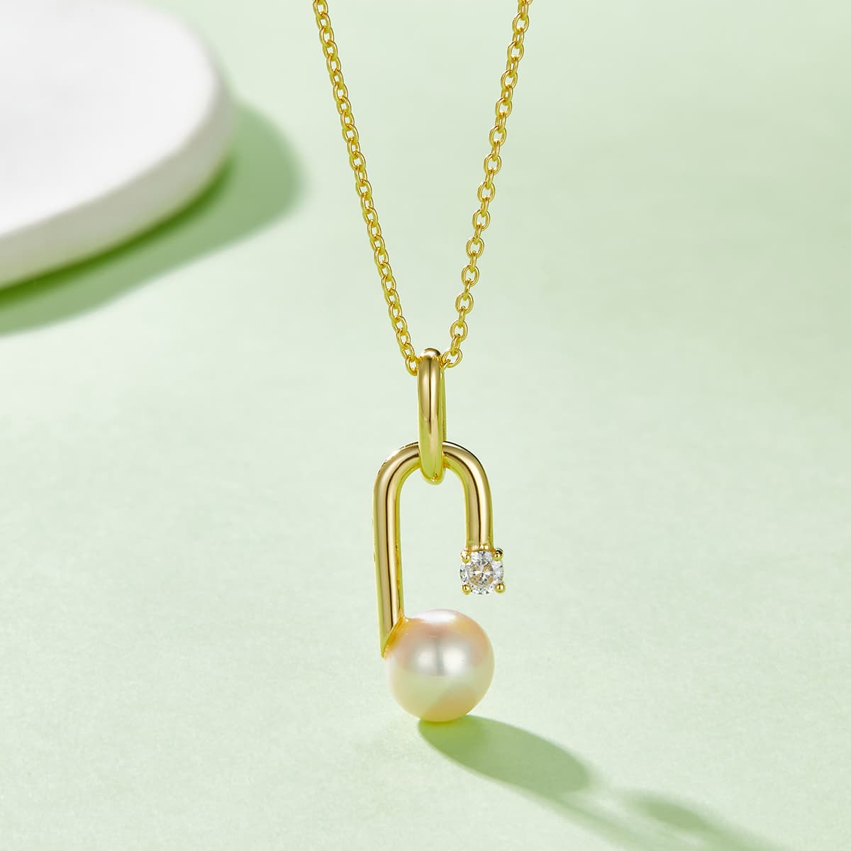Collier Argent 925 Perle d'Eau Douce Design U 45cm - Coffret 3 Couleurs