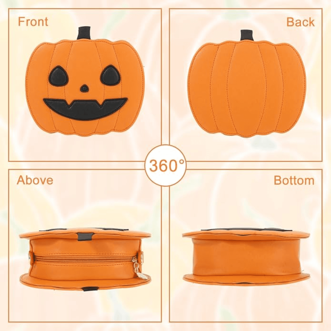 Novelty Pumpkin Purse,Halloween Pumpkin Crossbody Bag,Horror Halloween Funny Purses Handbags