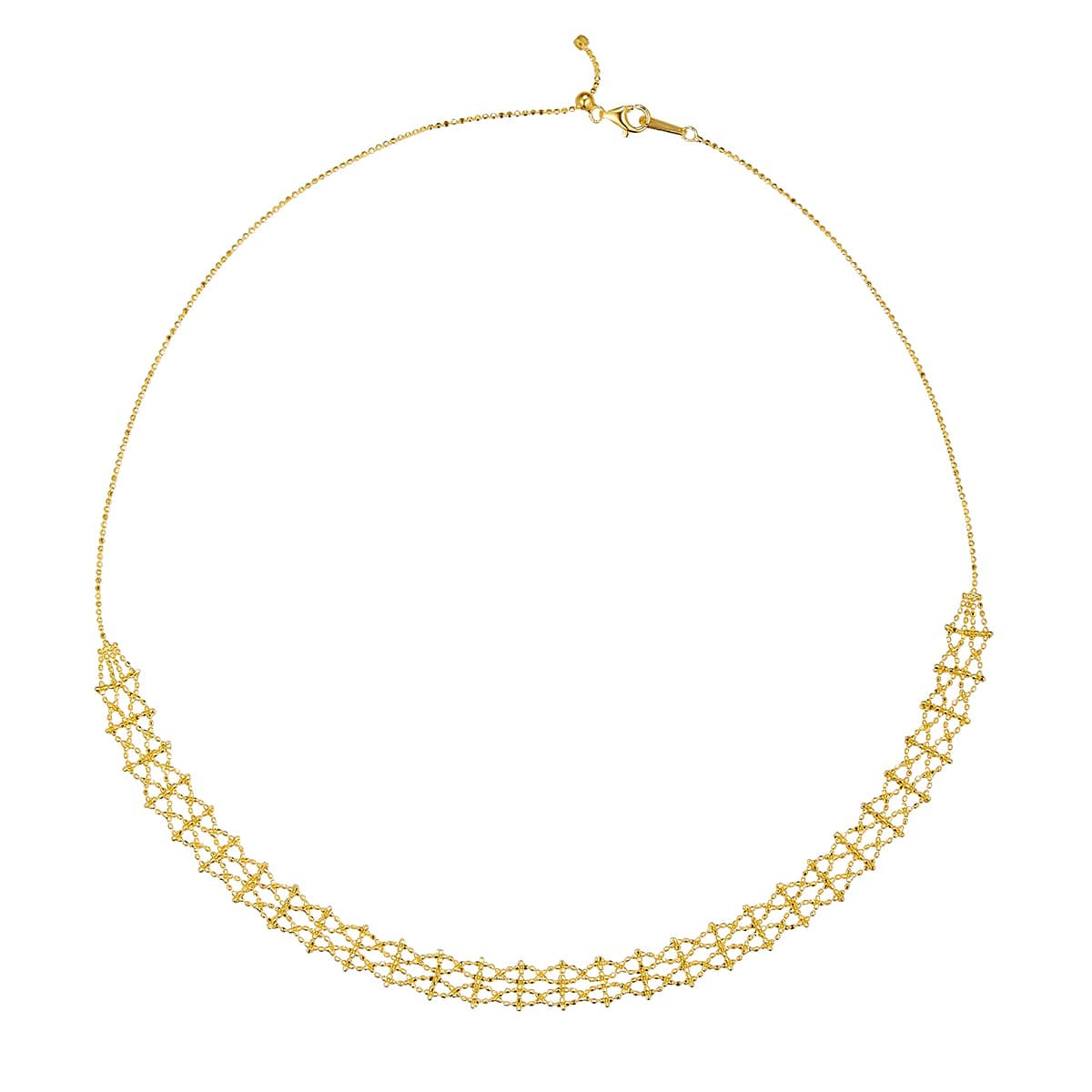 Collier Argent 925 Dentelle Tissée 45cm Ajustable Plaqué Or Rose Coffret