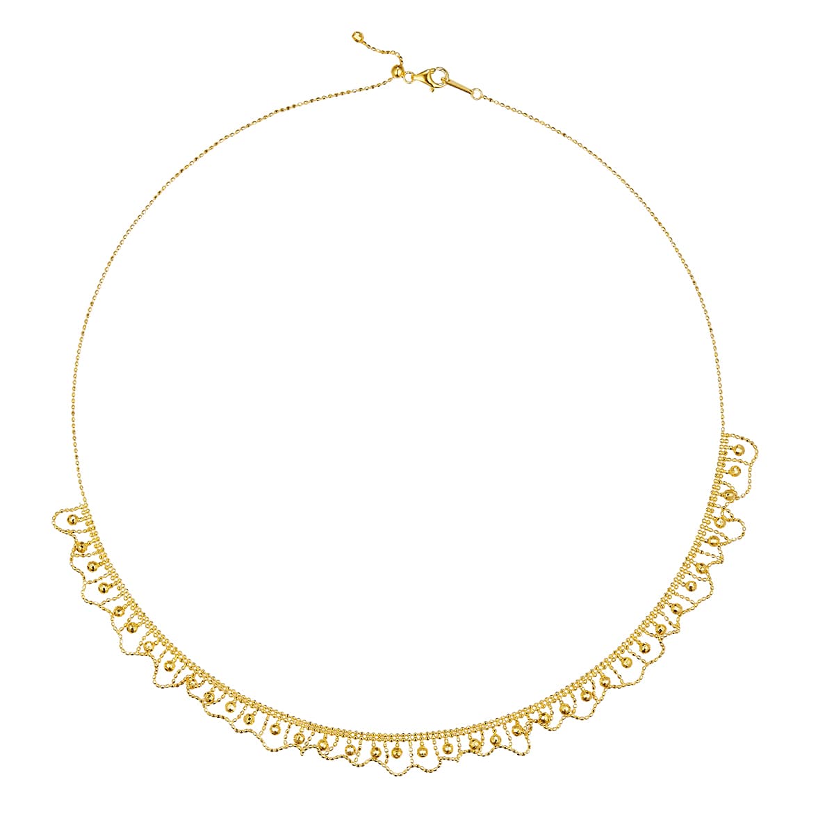 Collier Argent 925 Bordure Coquille Ajustable 45cm - Plaqué Or Rose + Coffret