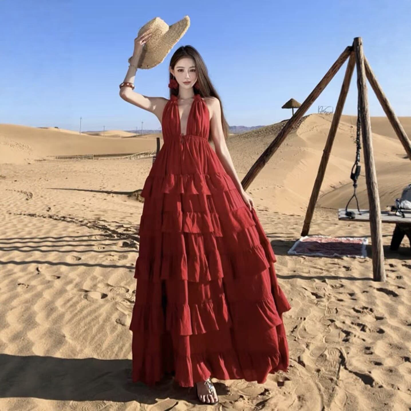 Robe longue dos nu, allure française