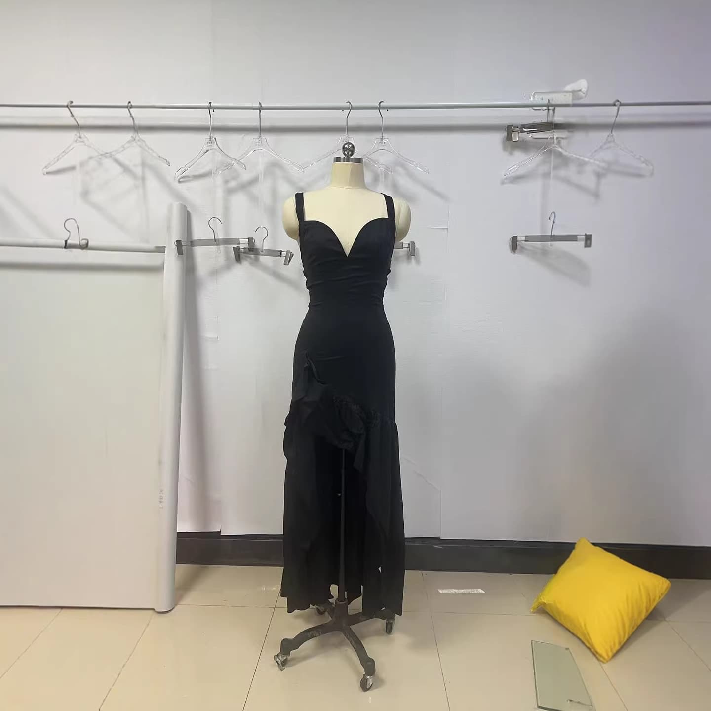 Robe longue à volants pour femme
