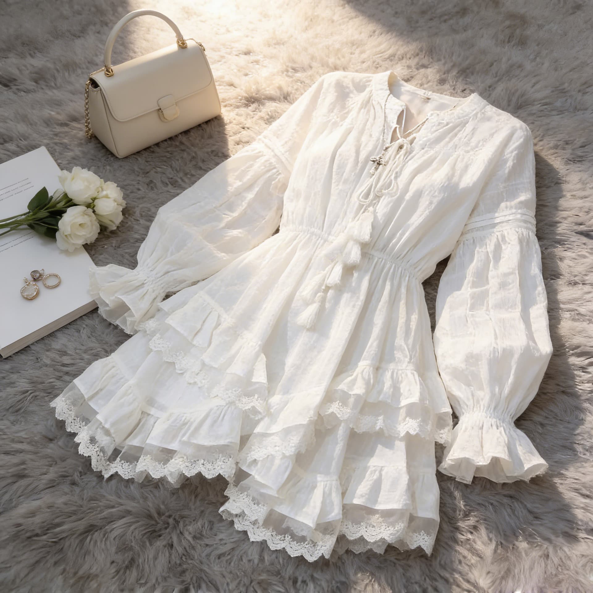 Robe vacances chic en dentelle, douceur française