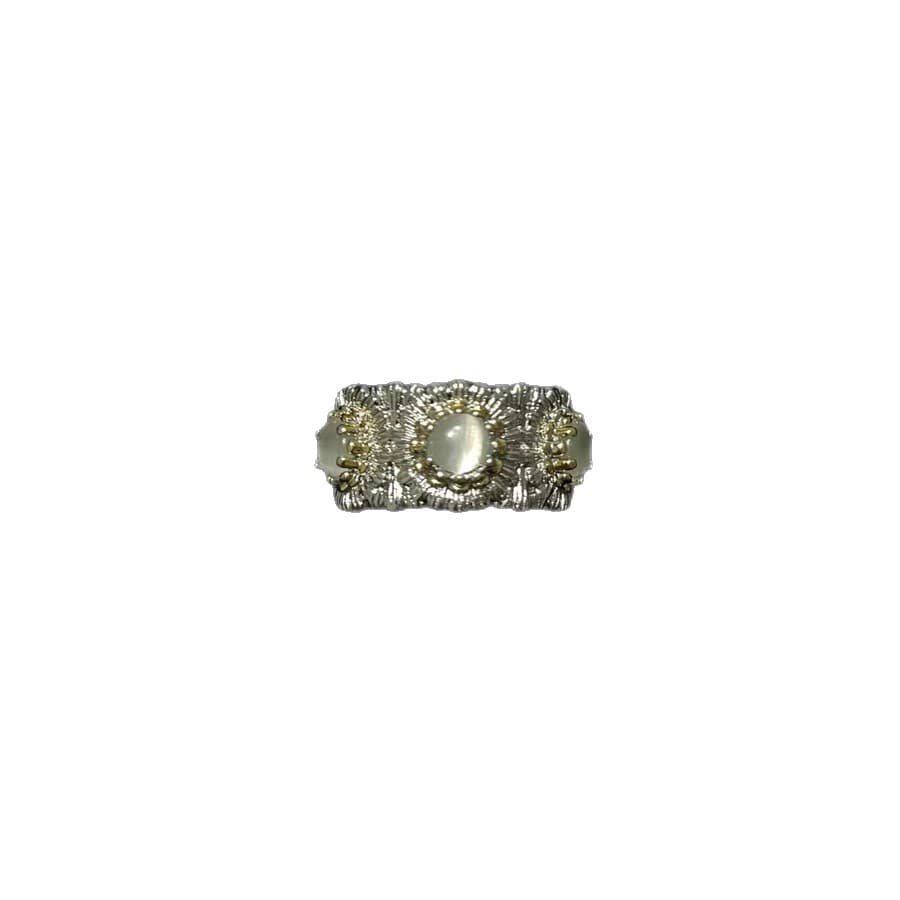 Bague Femme Rétro Motif Floral Brossé