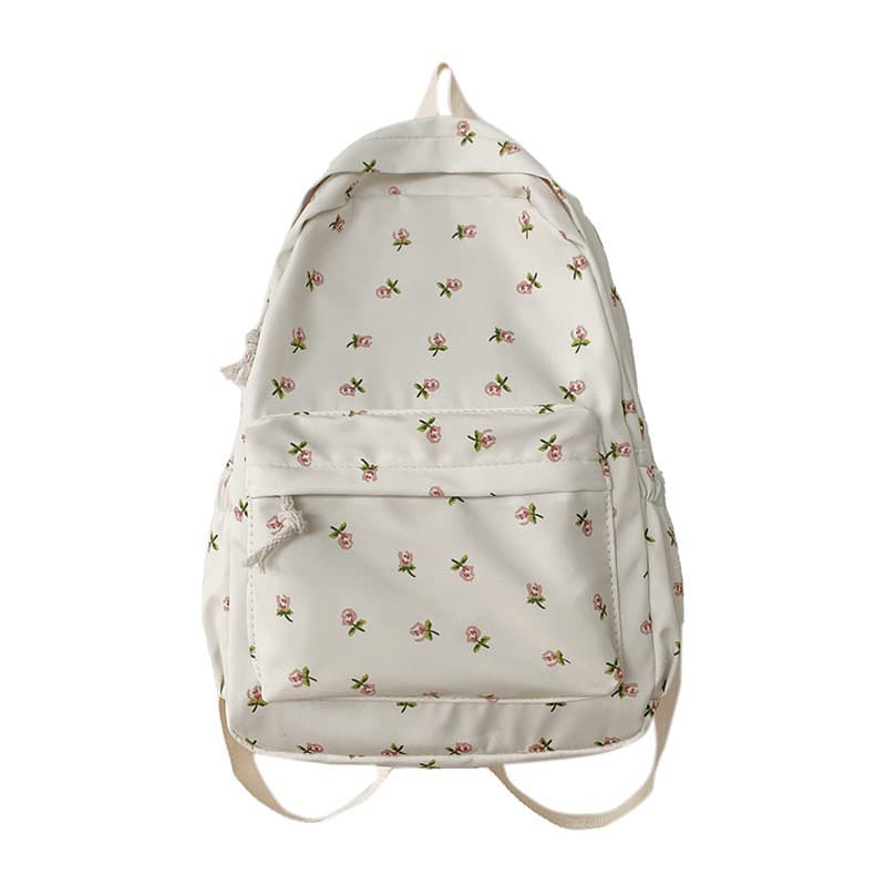 Preppy-style Floral-print Backpack