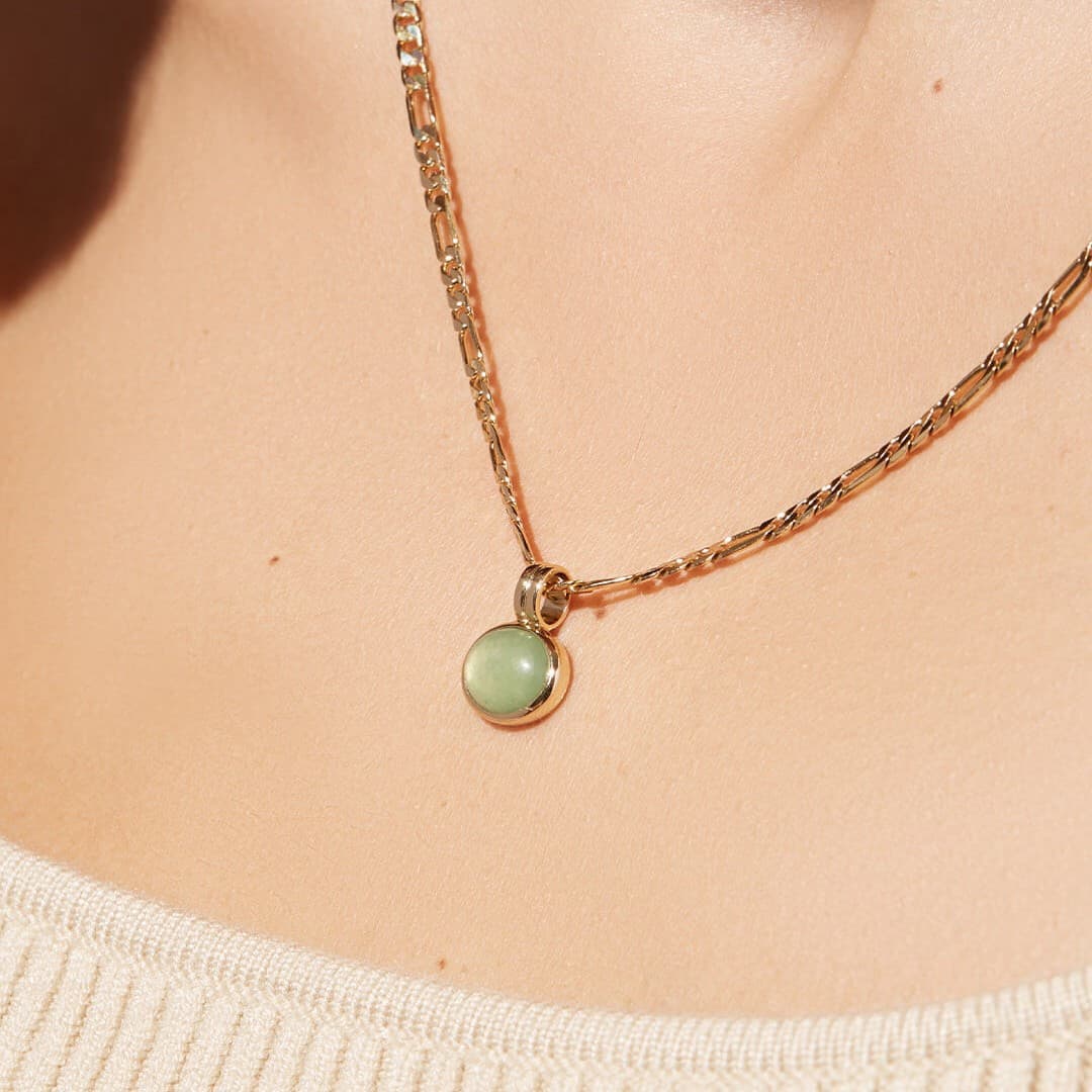 Collier Épuré et Naturel en Aventurine Verte pour Femme