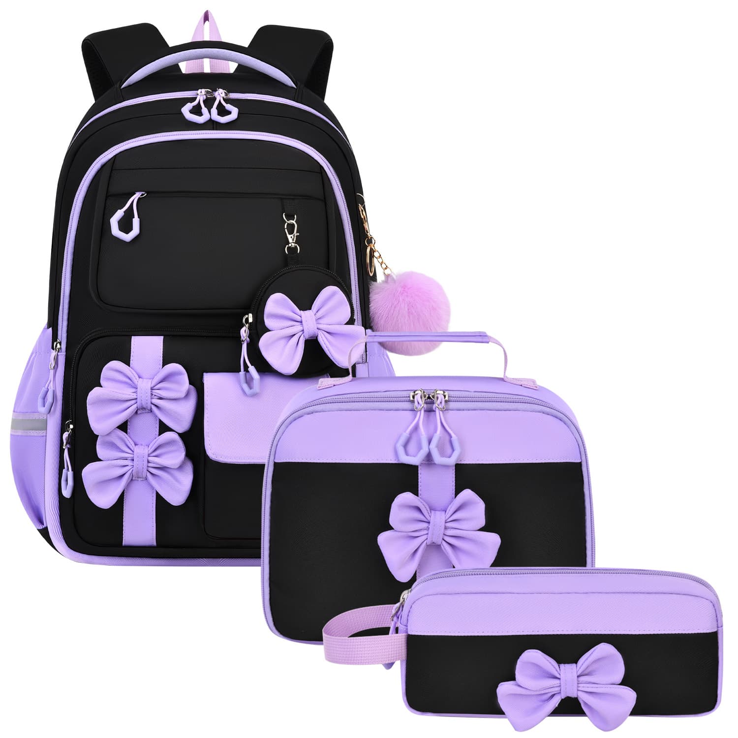 New-style Luggage Bag With A Cute Bow Childrens Schoolbag Set