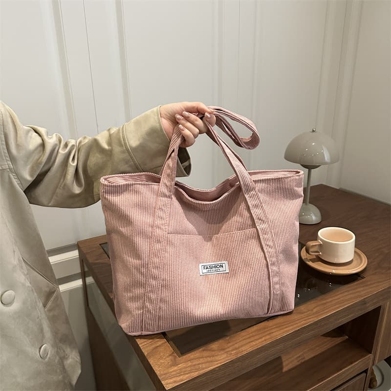 Casual And Versatile Large-capacity Corduroy Tote Bag