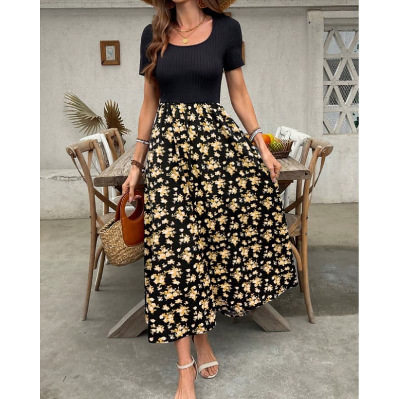 Robe d'été style occidental, nouvel imprimé