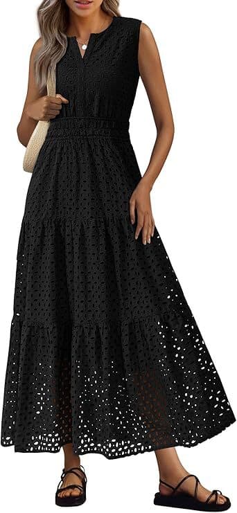 Robe Femme Ajourée Col V Manches Courtes