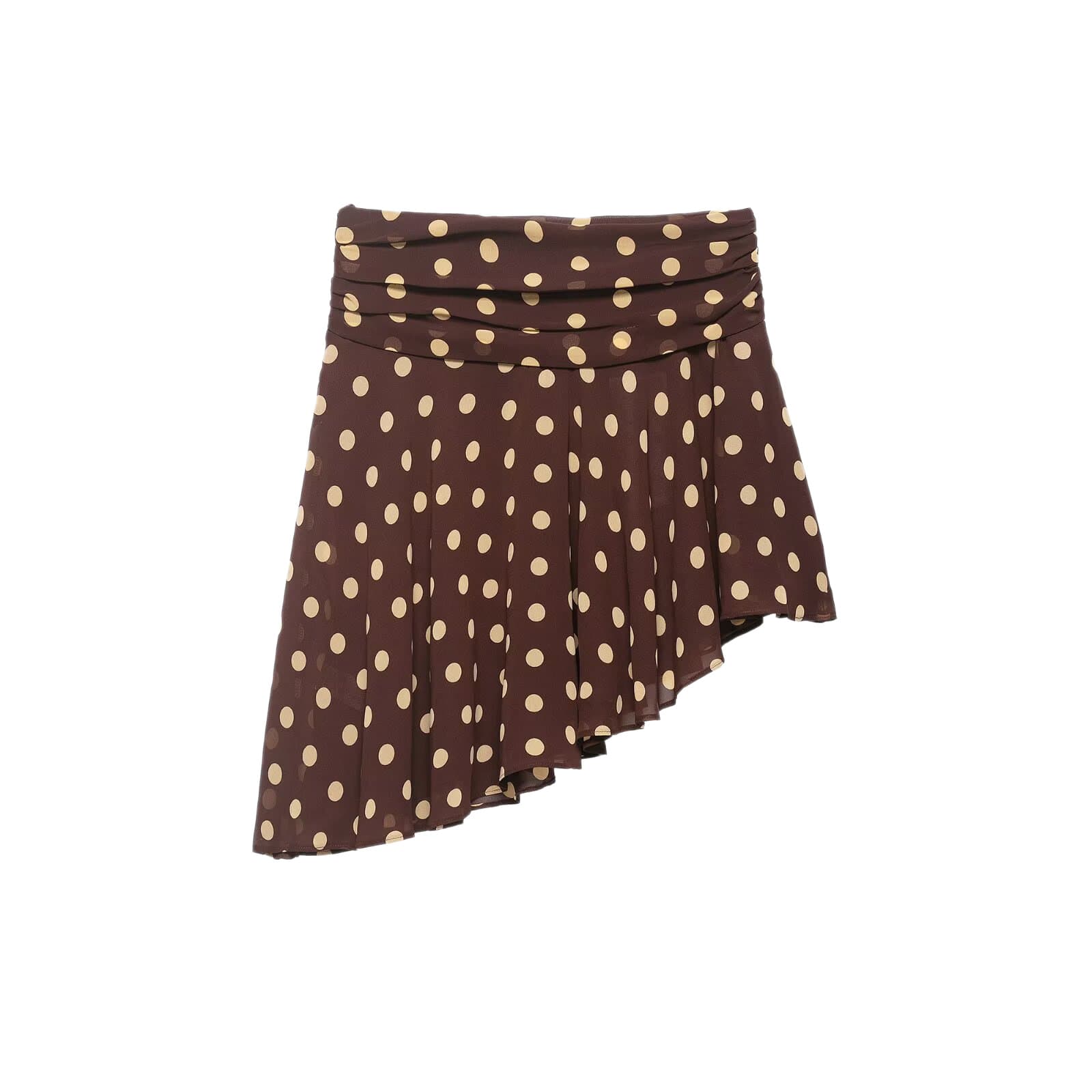 Mini-jupe chic à pois, asymétrique taille haute & versatile