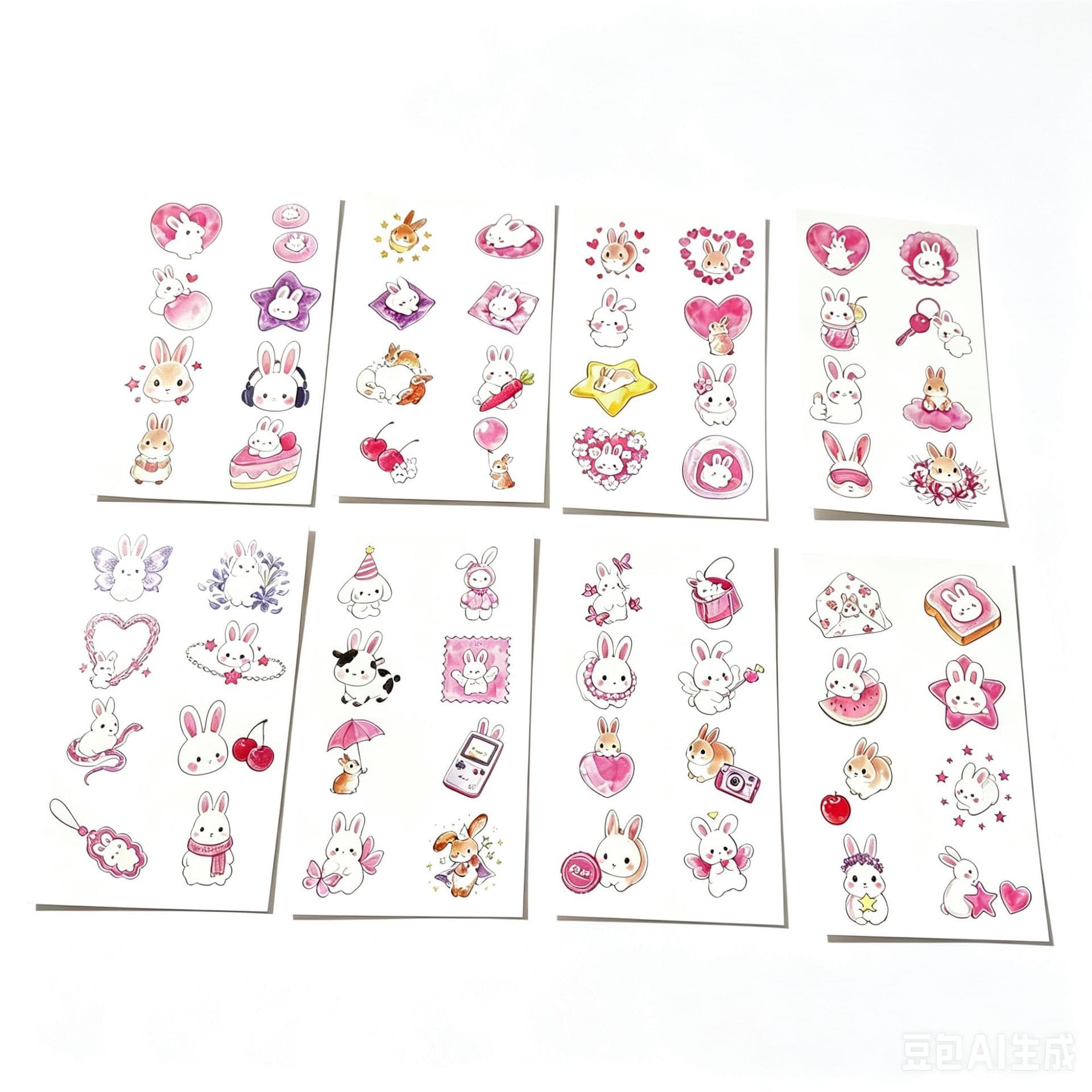 Non-reflective Arm Stickerscute Rabbit-colored Tattoo Stickers