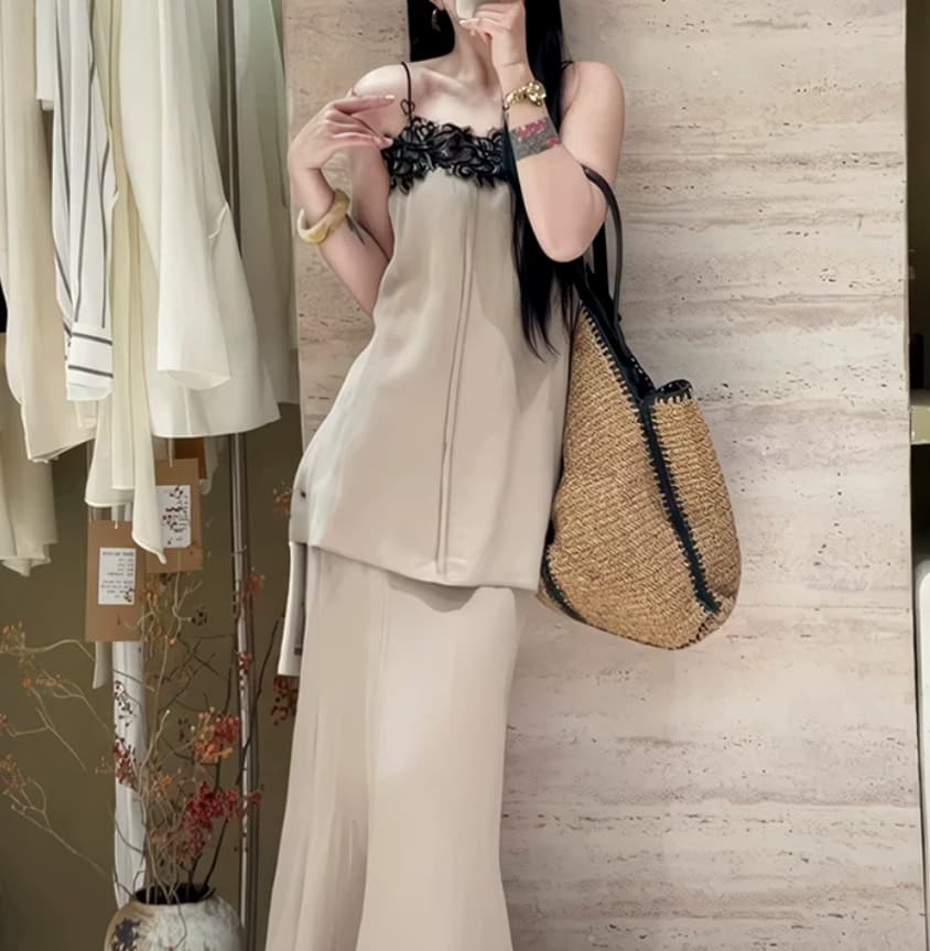 Ensemble 2 pièces jupe taille haute rajeunissant Printemps-Été