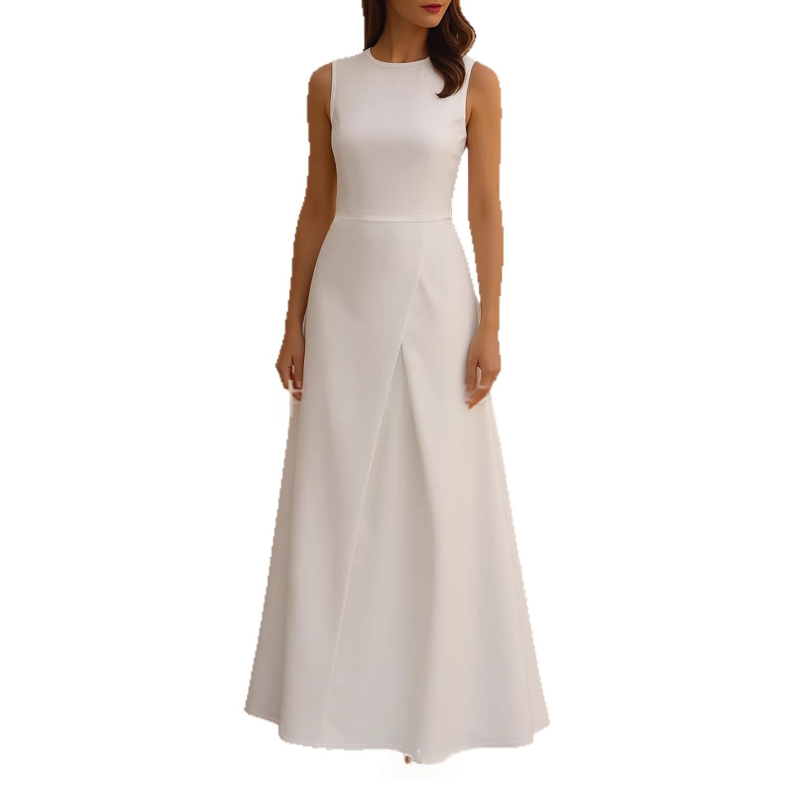 New Solid-color Sleeveless Elegant And Chic Dress