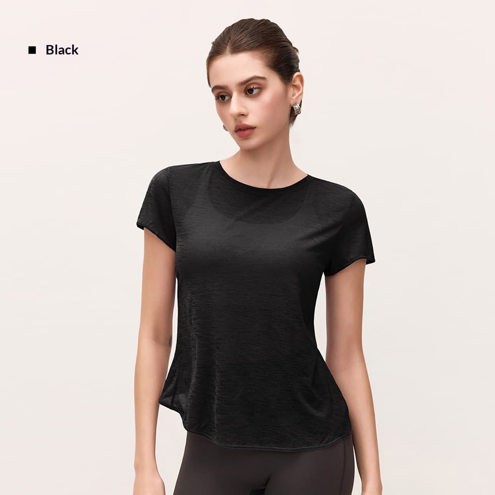 Débardeur yoga femme ample en fil bambou, aéré estival