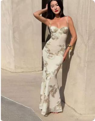 Robe longue fourreau bustier dos nu