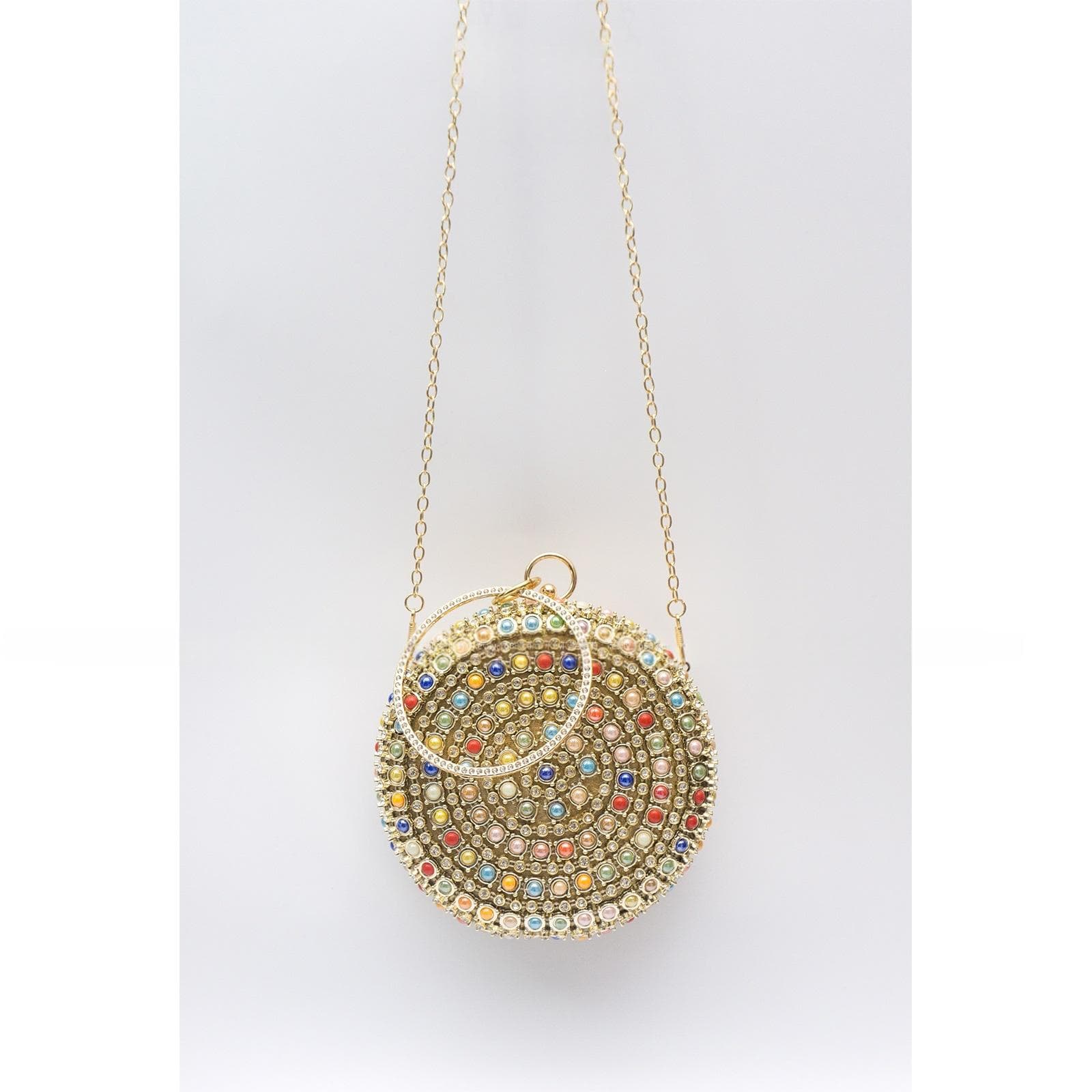 Colorful Beaded And Rhinestone Evening Clutch For Parties
